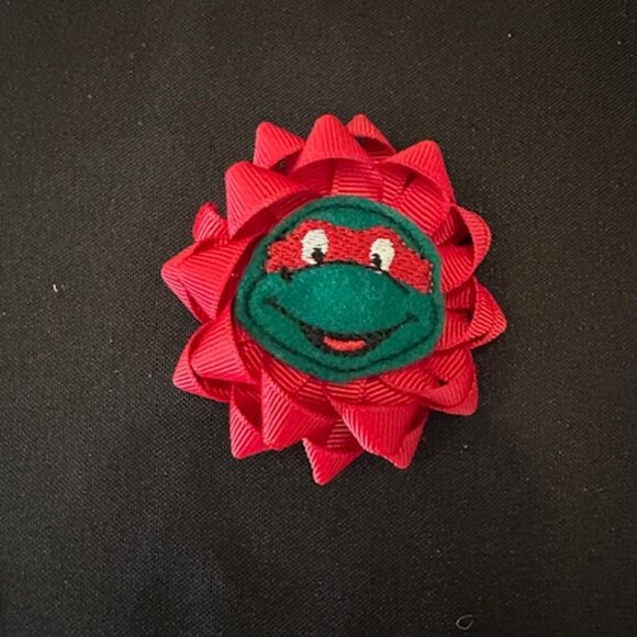 Hand Crafted Other - Red "Raphael TMNT" 3" Loopy Twist Bow 5B2525 Handmade NWT Boutique